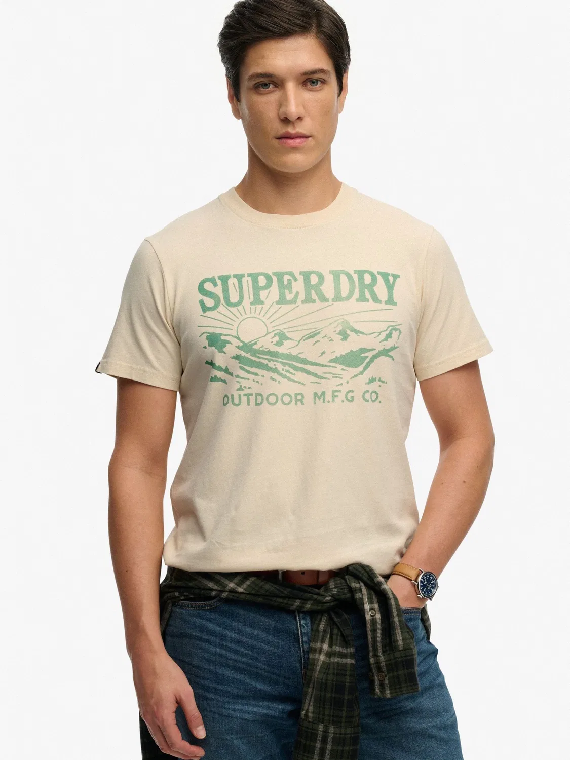 Футболка Relaxed Fit, Retro Outdoor Superdry, кремовый
