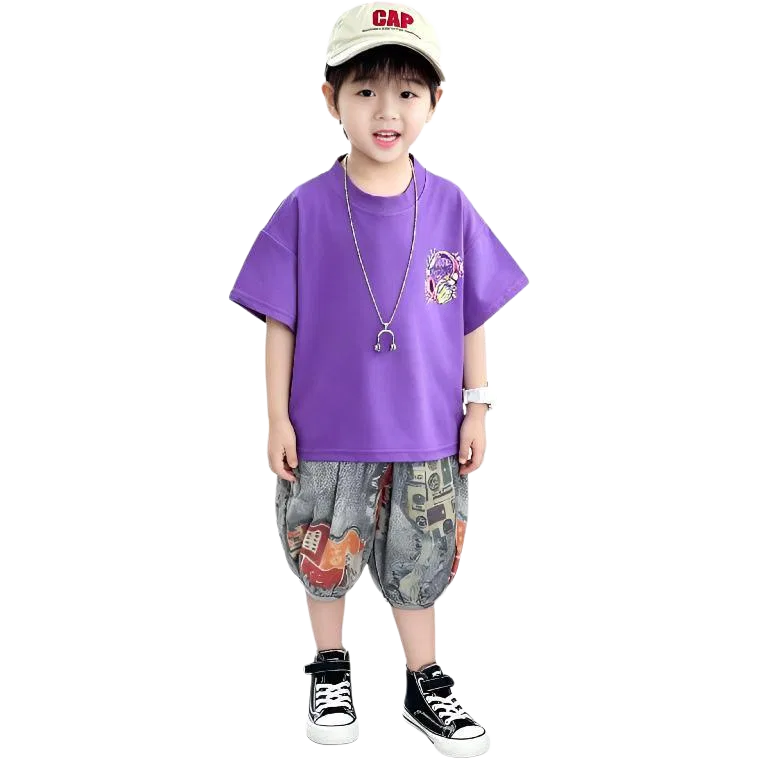 Детский спортивный комплект с круглым вырезом Purple TNTX