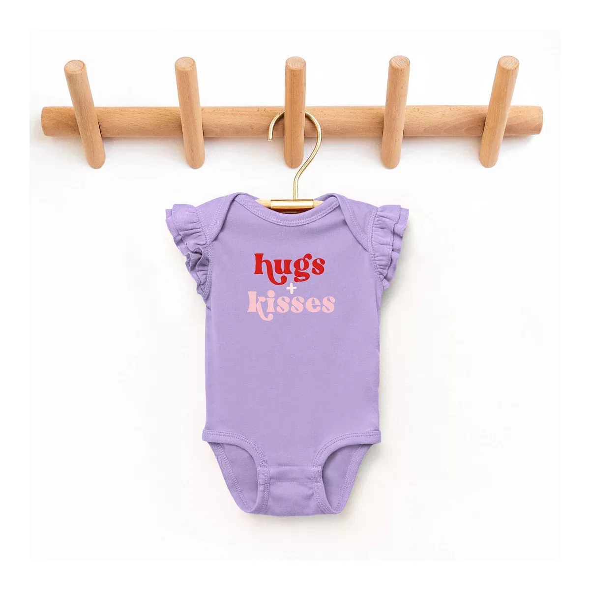 Детский боди с принтом Hugs And Kisses The Juniper Shop, Lavender