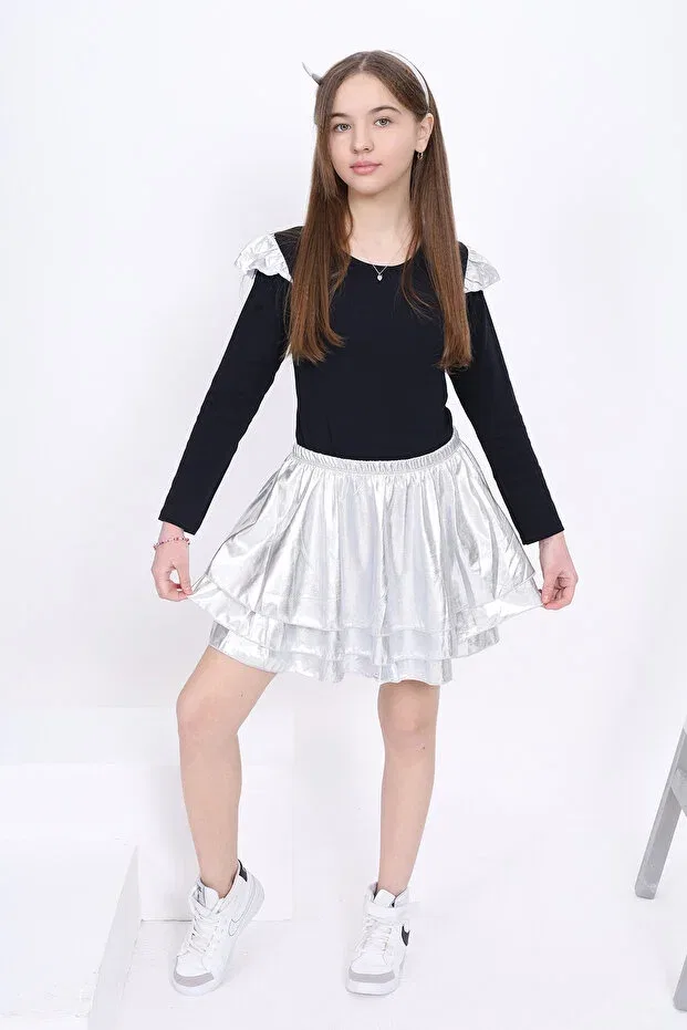 Детский спортивный костюм для девочек хлопковый Ballerina Set With Sleeve Detail Toontoy, Gray Melange
