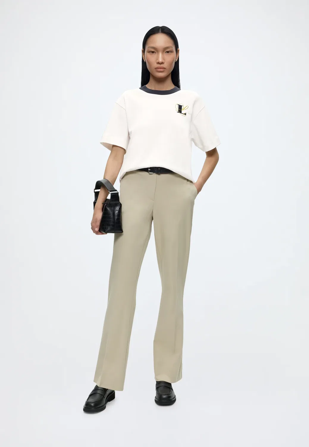 Футболка свободного кроя - базовая футболка Lacoste, White — фото 2