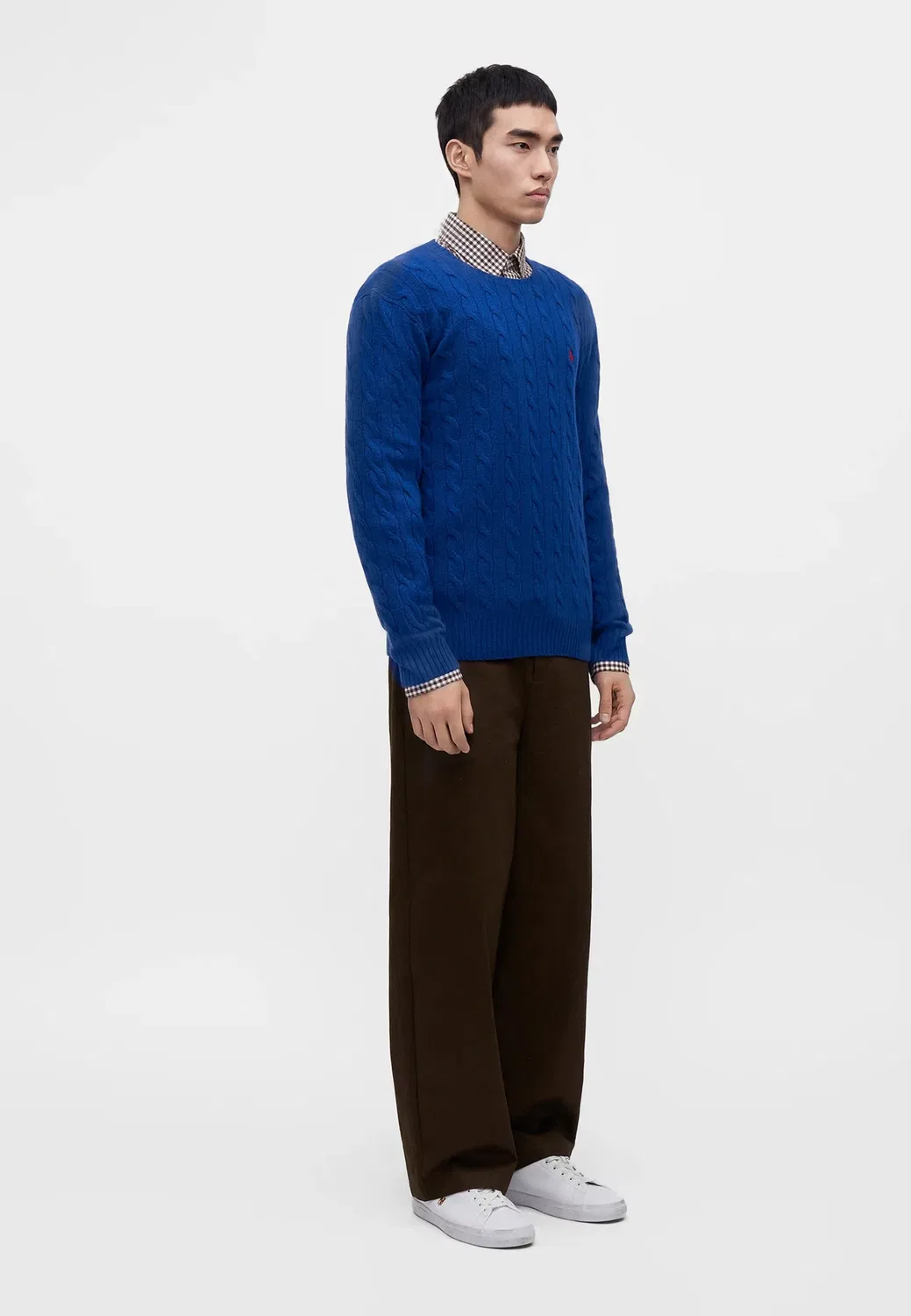Свитер-Джемпер крупной вязки из шерсти и кашемира Polo Ralph Lauren, Siberian Squill Blue — фото 4