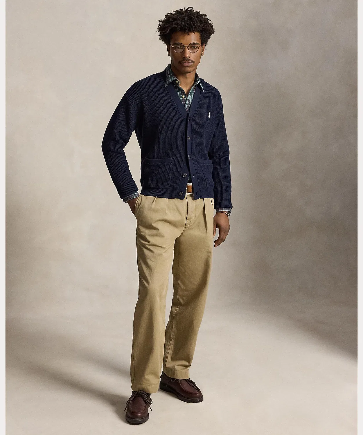 Мужской кардиган свободного кроя с длинным рукавомPOLO RALPH LAUREN, Blue — фото 3
