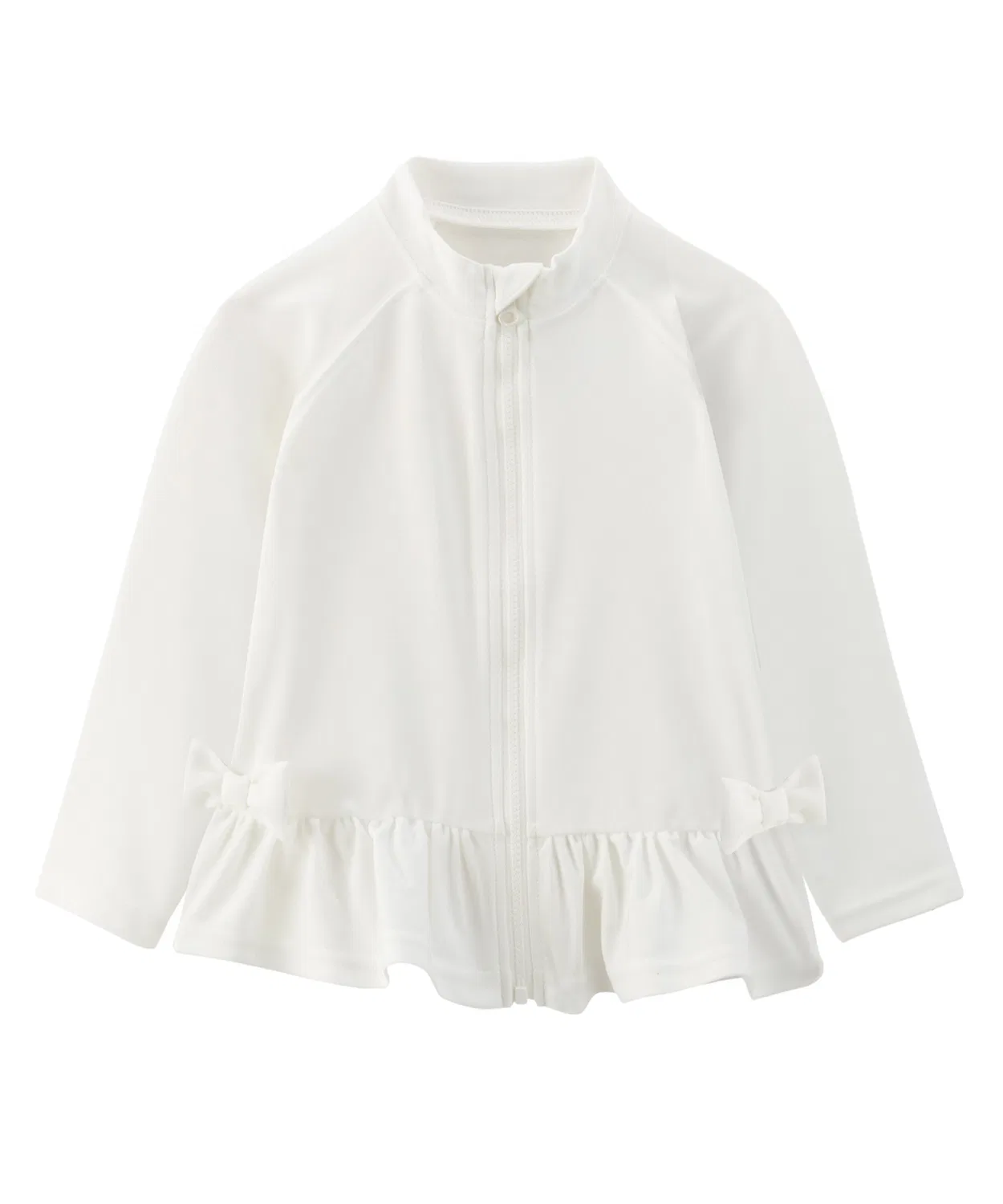 Детский рашгард с фриллами и лентой Combimini, Off White