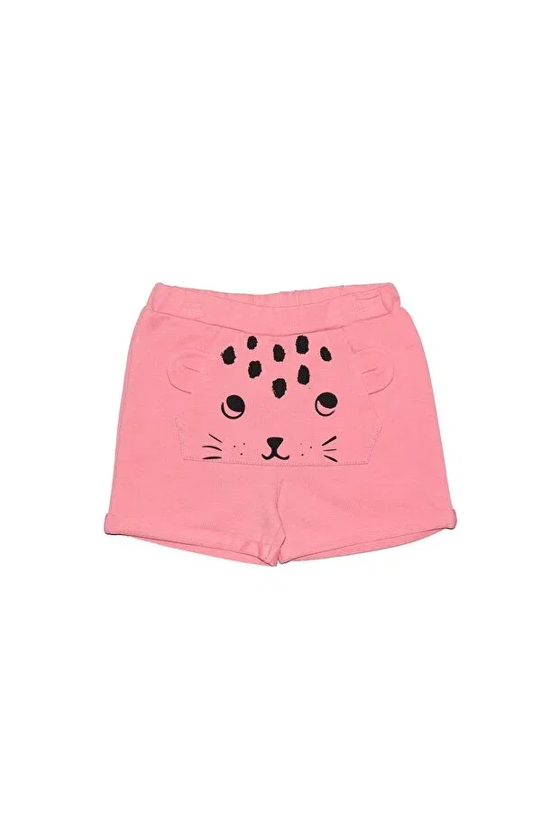 Детские шорты для девочек с карманом кенгуру Basics Lovetti, Salmon