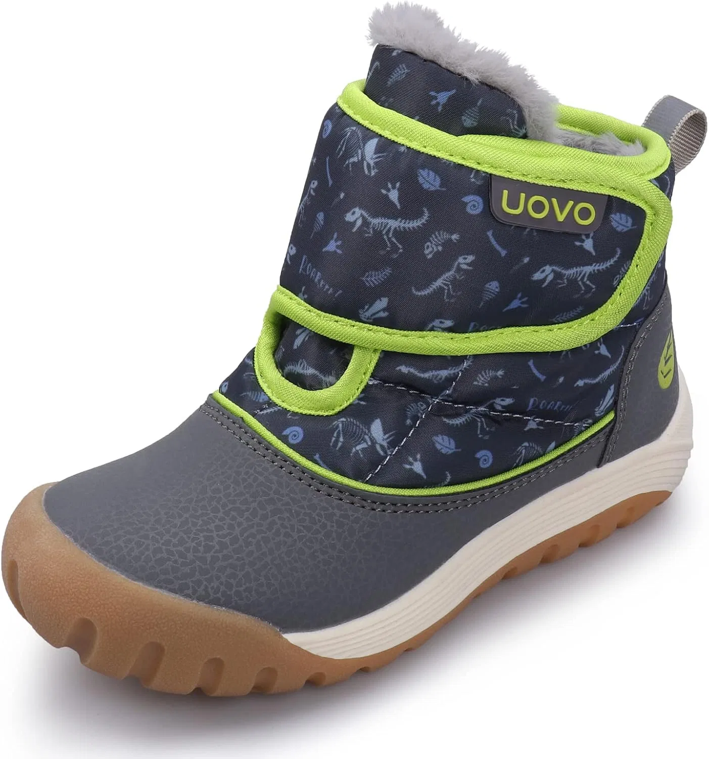 Детские зимние ботинки для мальчиков с мехом UOVO, Navy Blue/Green