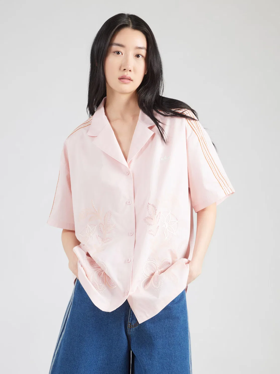 Блузка Adidas Originals RESORT пастельно-розового цвета — фото 3