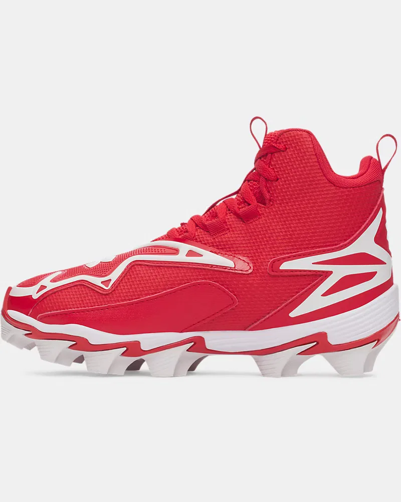 Детские бейсбольные шиповки с амортизацией EVA UA Harper 11 RM Jr. UnderArmour, Red/White — фото 2