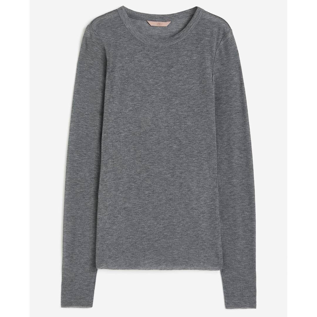 

Топ H&M With Lyocell Added, темно-серый