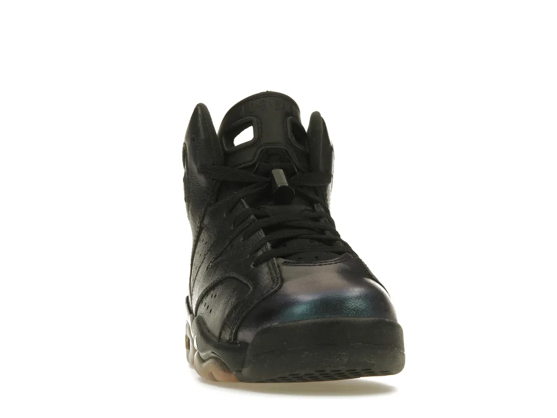 Детские кроссовки Lifestyle с переливающимися элементами Jordan 6 Retro, Black/Black-White — фото 2