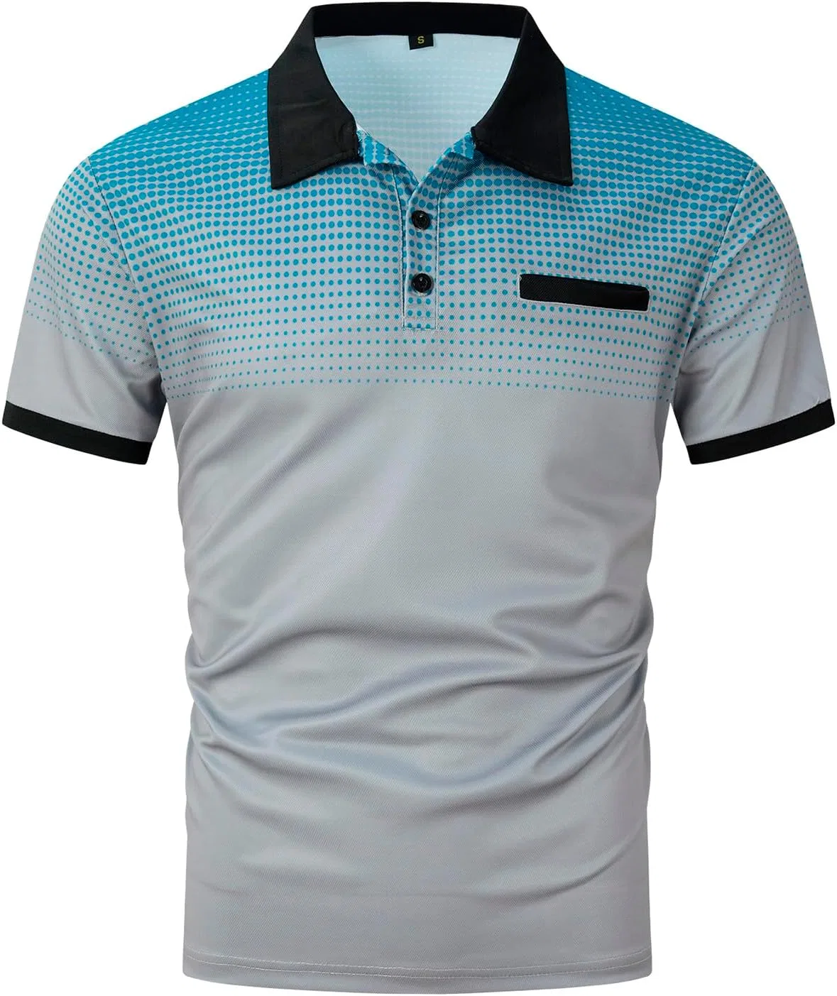 Мужская легкая футболка с V-образным вырезом Golf Polo, #F02-gray — фото 2