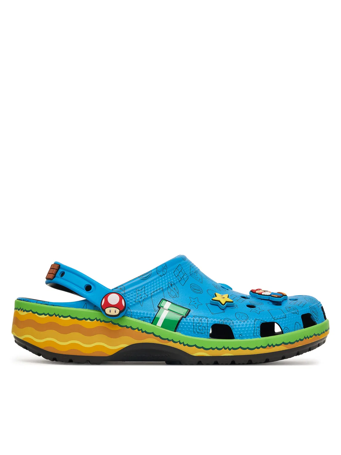 Шлепанцы для мальчика Super Mario Core Classic Clog Crocs, разноцветный — фото 2