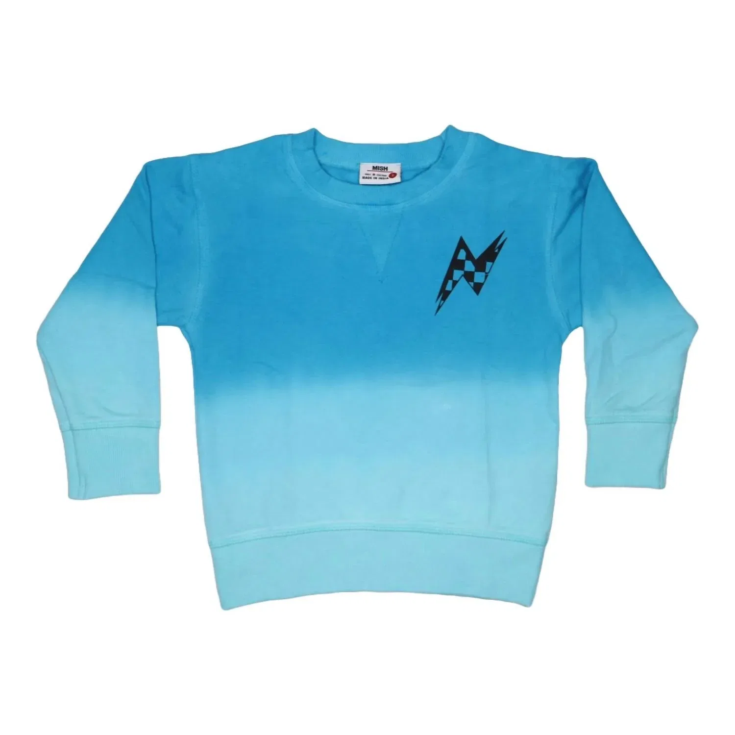Детский свитшот с круглым вырезом и эффектом тай-дай Baby Steps, Turquoise