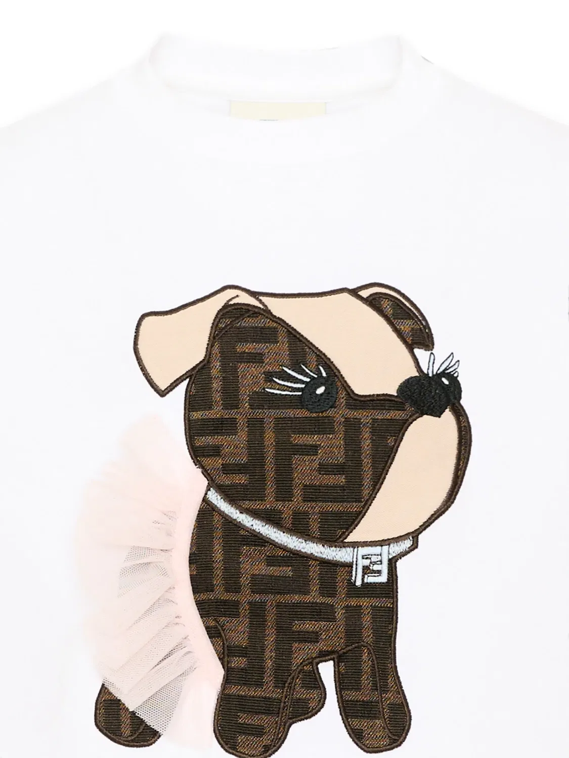 Футболка с вышивкой Itina Fendi Kids, белый — фото 3