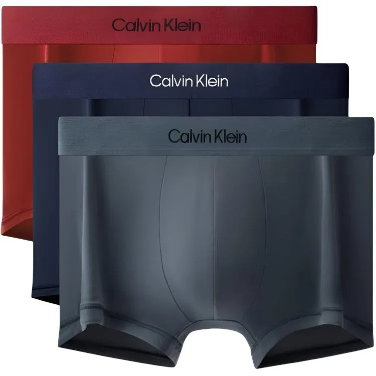Мужские боксеры из 3 предметов Calvin Klein, Vintage Red/Dark Blue/Ice Mist Gray
