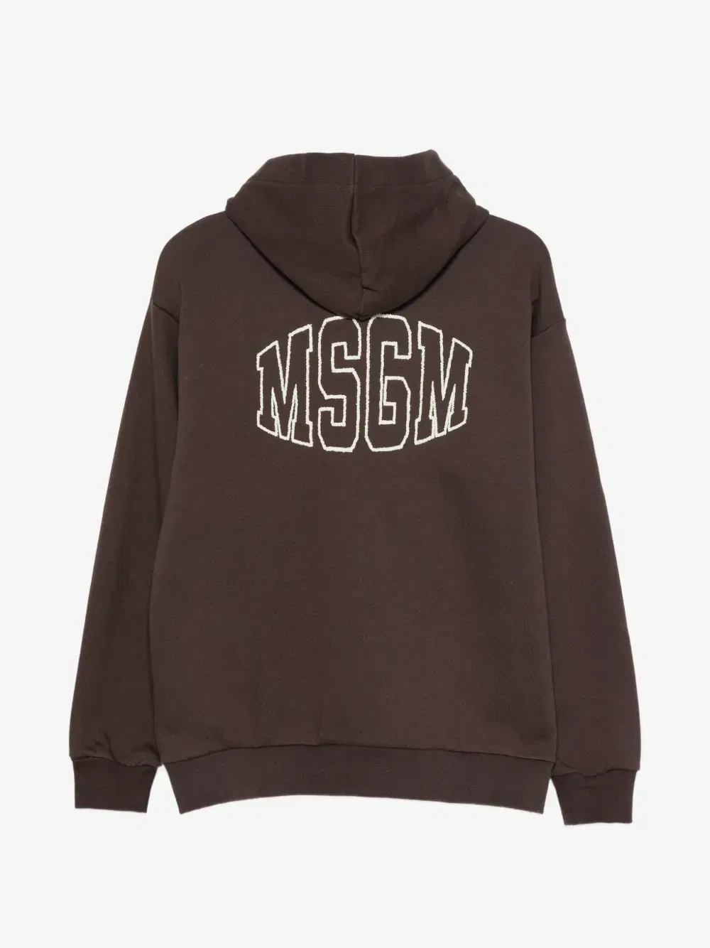 Толстовка на молнии с логотипом MSGM Kids, коричневый — фото 2