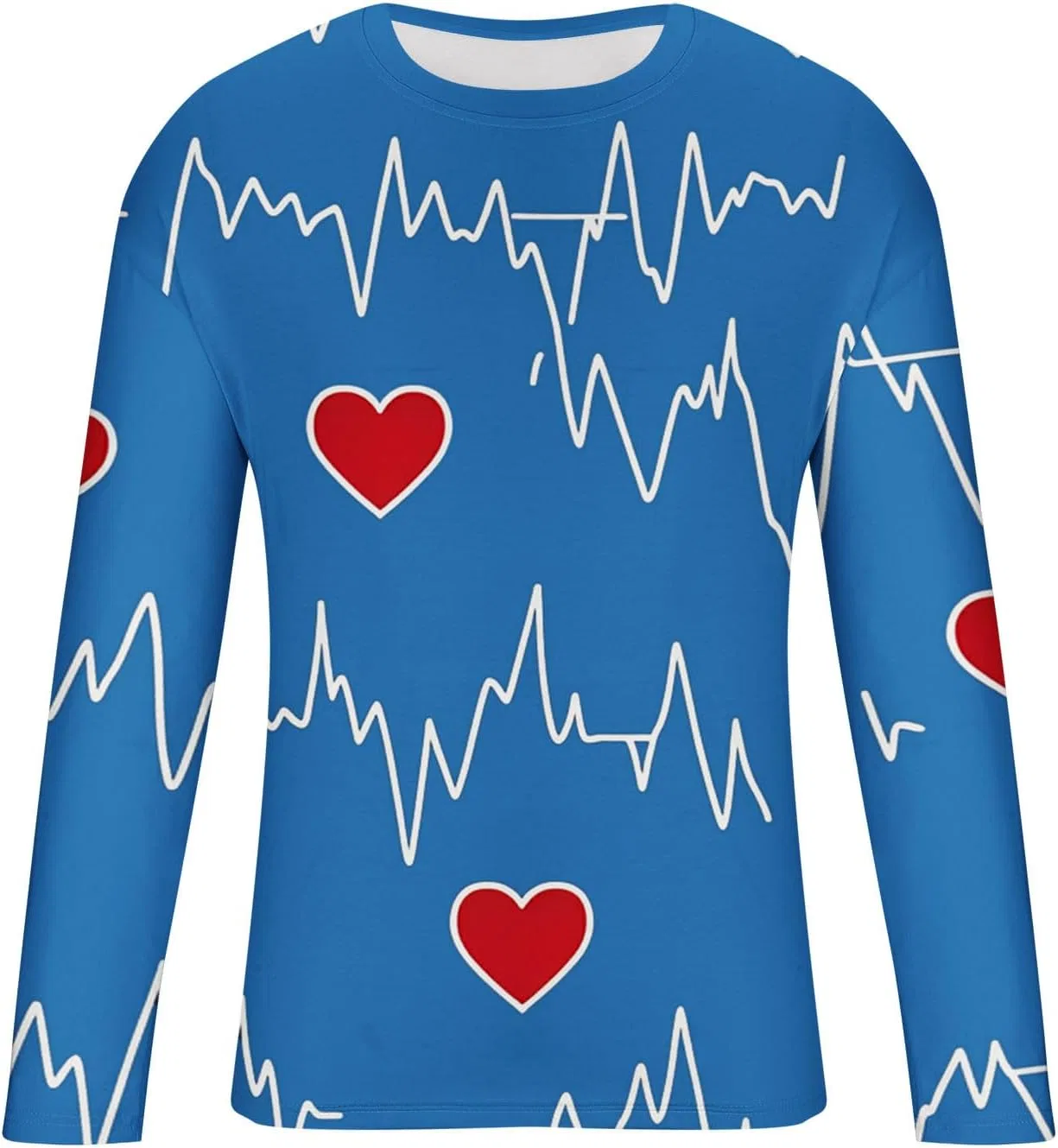 Мужская футболка с принтом сердца Casual, Blue — фото 3