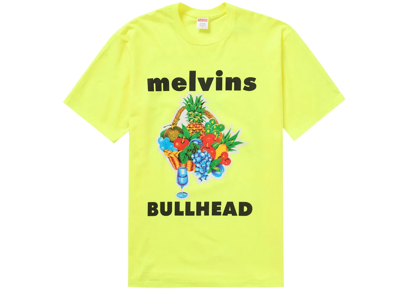 Мужская футболка с принтом Supreme Melvins Bullhead Tee, Fluorescent Yellow