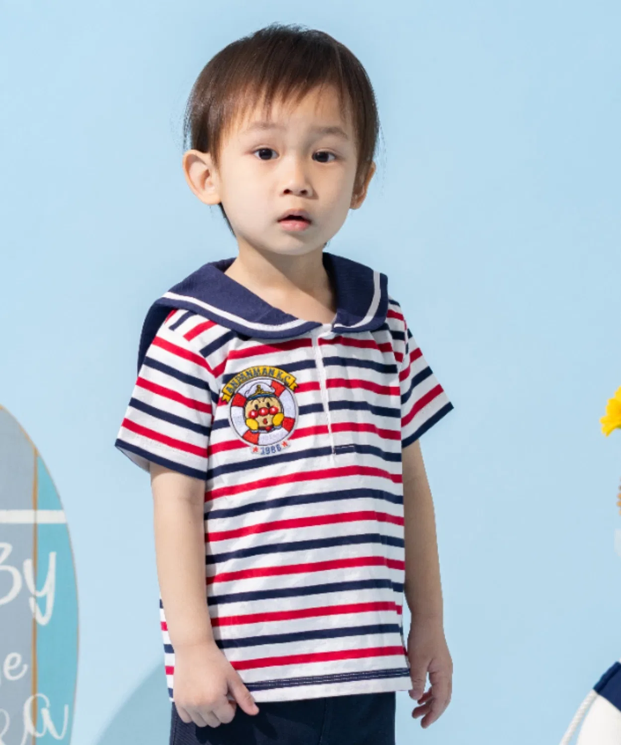 Детская футболка с принтом АНПАНМАН Морская тематика ANPANMAN KIDS COLLECTION, Multi