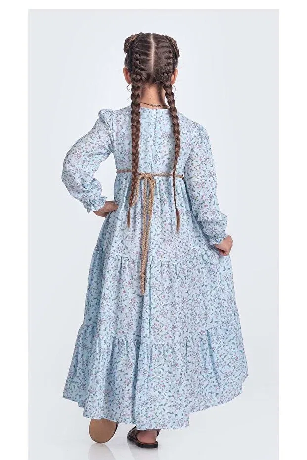 Детское платье для девочек с длинным рукавом Mnk Baby&Kids, Blue — фото 2