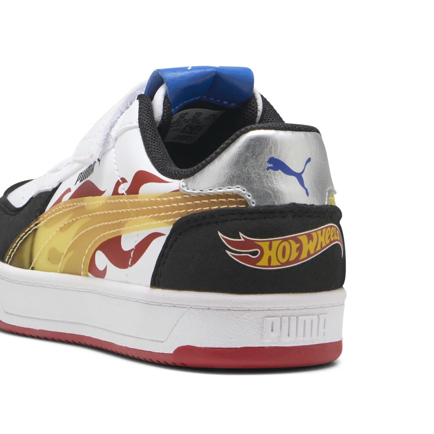 Детские кроссовки для мальчиков с синтетическим верхом PUMA Caven 2.0 Hot Wheels Ac+ Ps PUMA, Black Red Fire White — фото 3
