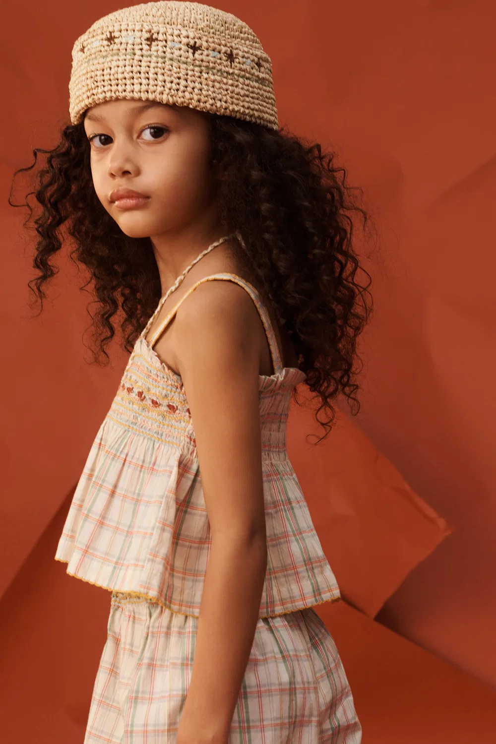 Топ в клетку с цветочной вышивкой, лимитированная серия ZARA, Multicoloured — фото 4
