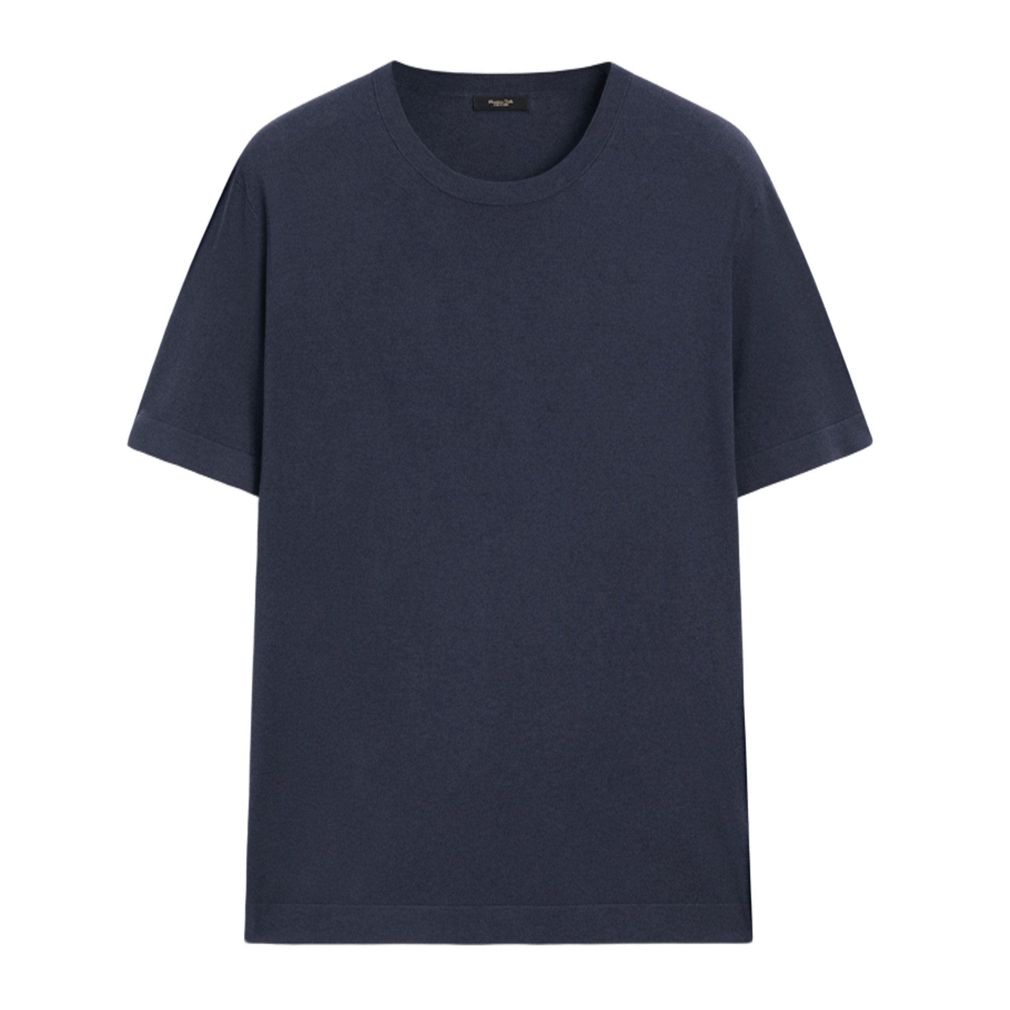 

Футболка Massimo Dutti Knit crew neck with short sleeves, серо-синий