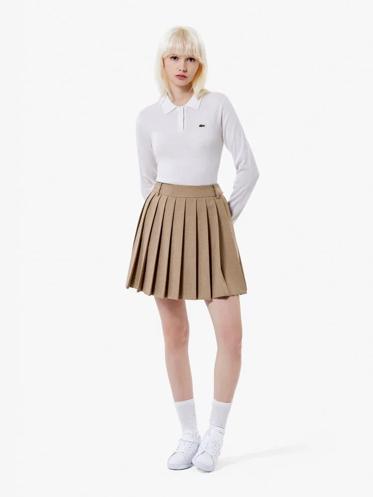 Юбка миди LACOSTE Wool-like, Бежевая — фото 2