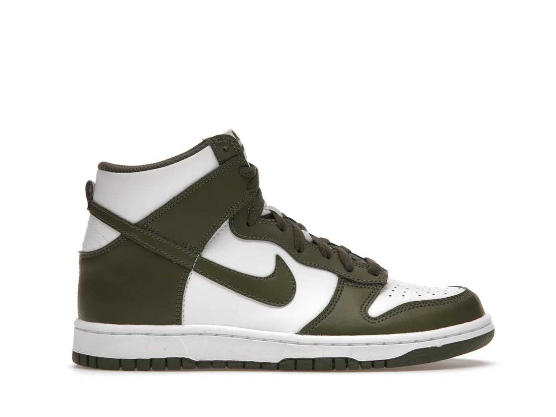 Детские кроссовки с высоким верхом Nike Dunk High Retro, White/Cargo Khaki