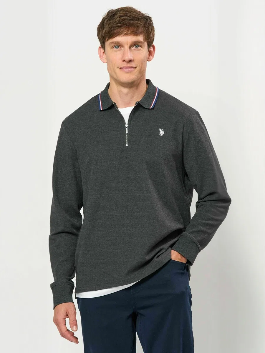 Рубашка на пуговицах стандартного кроя 'UMDenver', серо-бежевая U.S. POLO ASSN. — фото 2