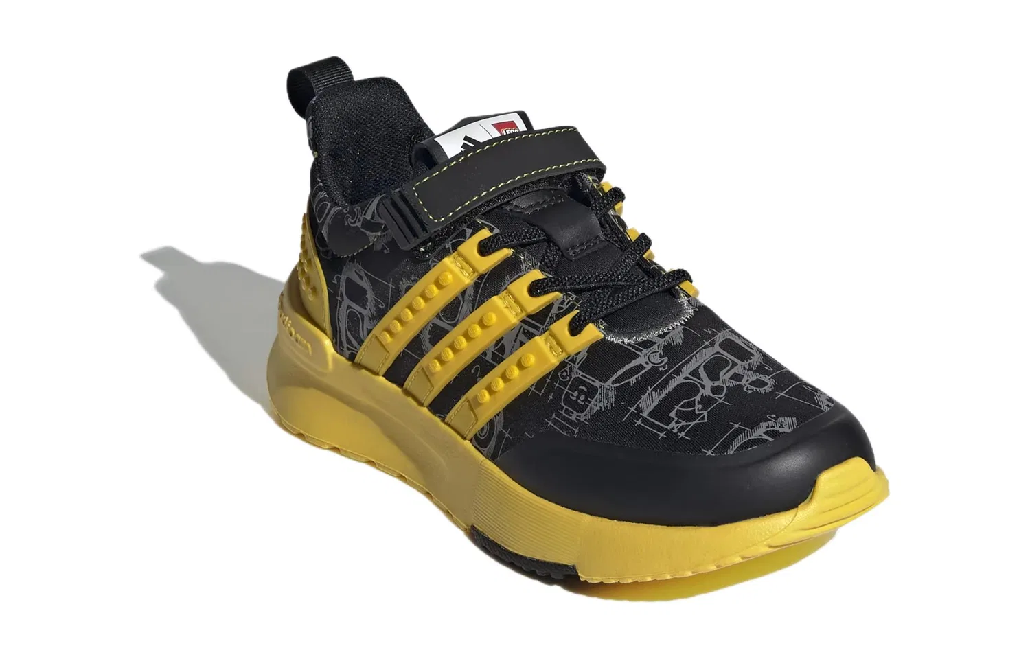 Детские беговые кроссовки с технологией LEGO Adidas, Black Yellow — фото 4
