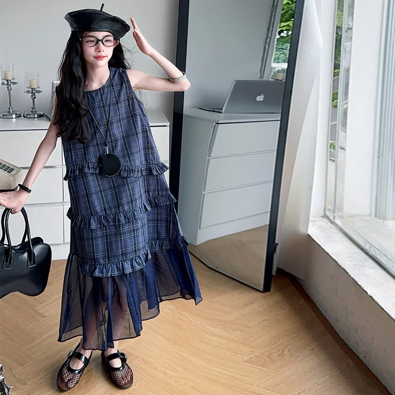 Детское платье с круглым вырезом, тонкое, средней длины, Kids Dresses PLANDOO — фото 4