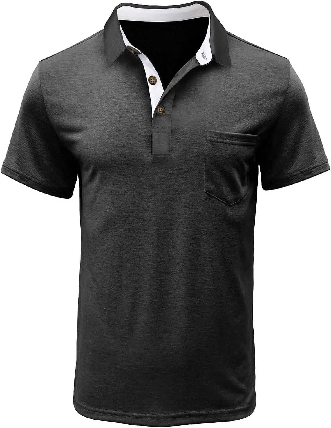 Мужская хенли с коротким рукавом, легкая футболка, Dark Gray