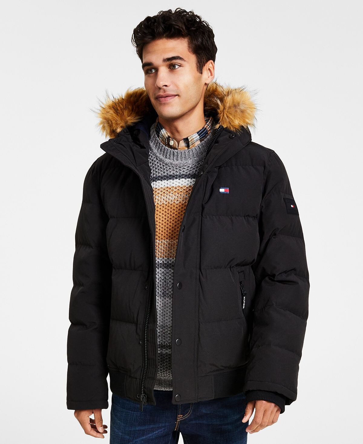 

Короткое пальто для снорклинга, созданное для macy's Tommy Hilfiger, черный