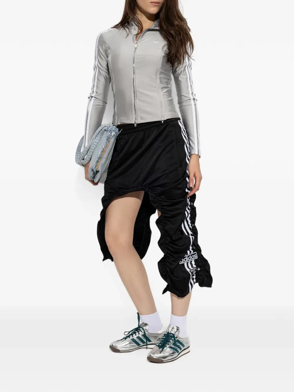 Толстовка на молнии с логотипом Adidas, серый — фото 2