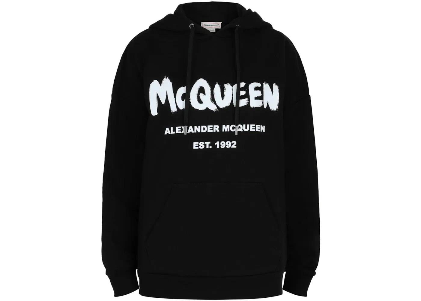 Женский худи с граффити-принтом Alexander McQueen, Black White