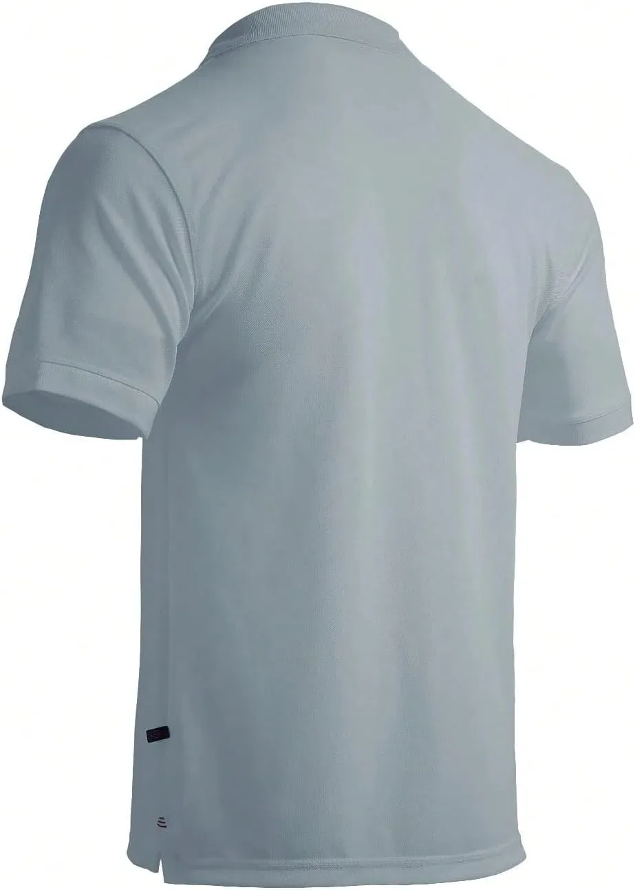 Мужская повседневная футболка из пике, Short Sleeve Men's Solid Pique Shirt, Light Grey — фото 2