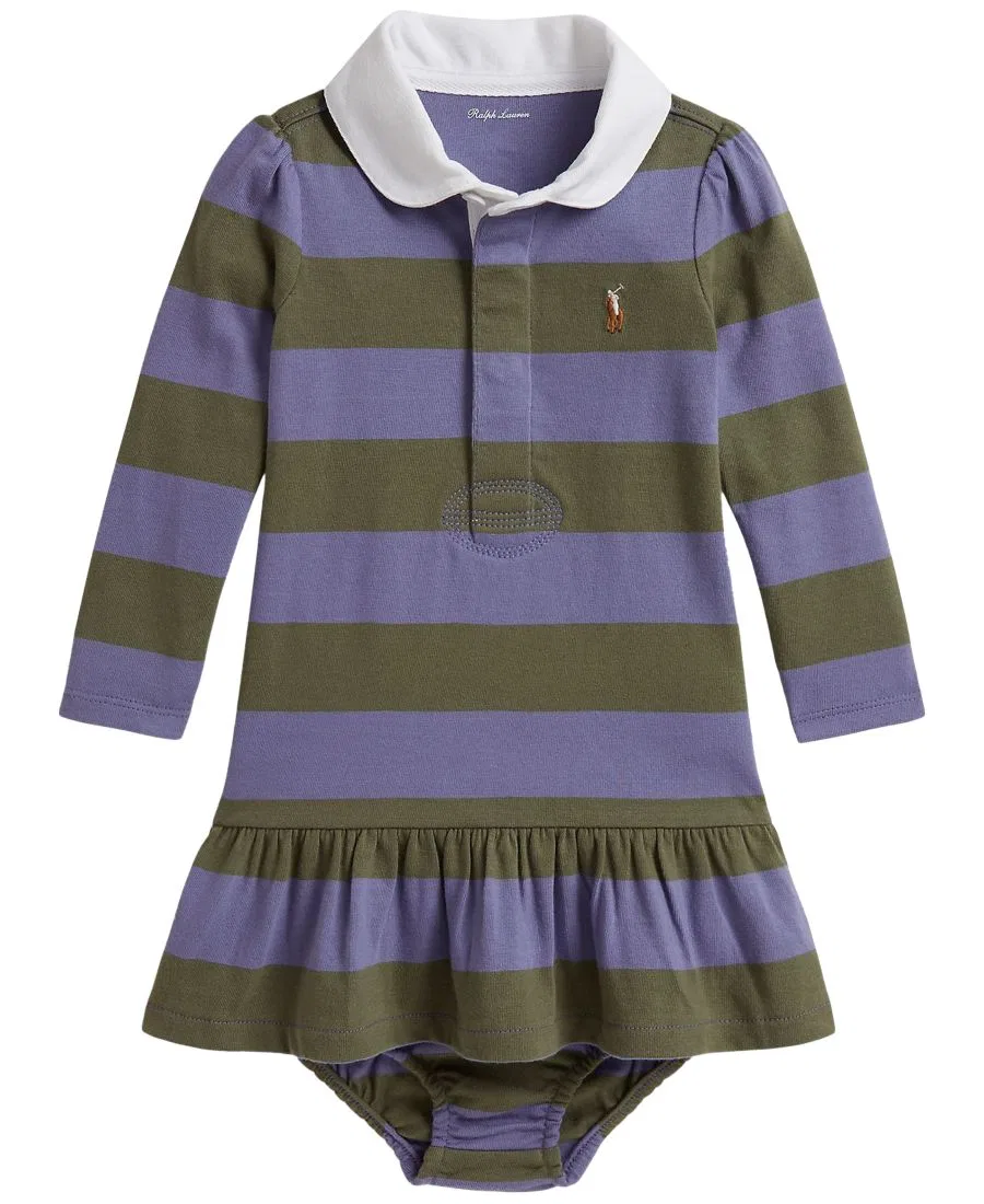 Платье-регби с воротником и шортами, 2 предмета Polo Ralph Lauren, Summer Purple Multi