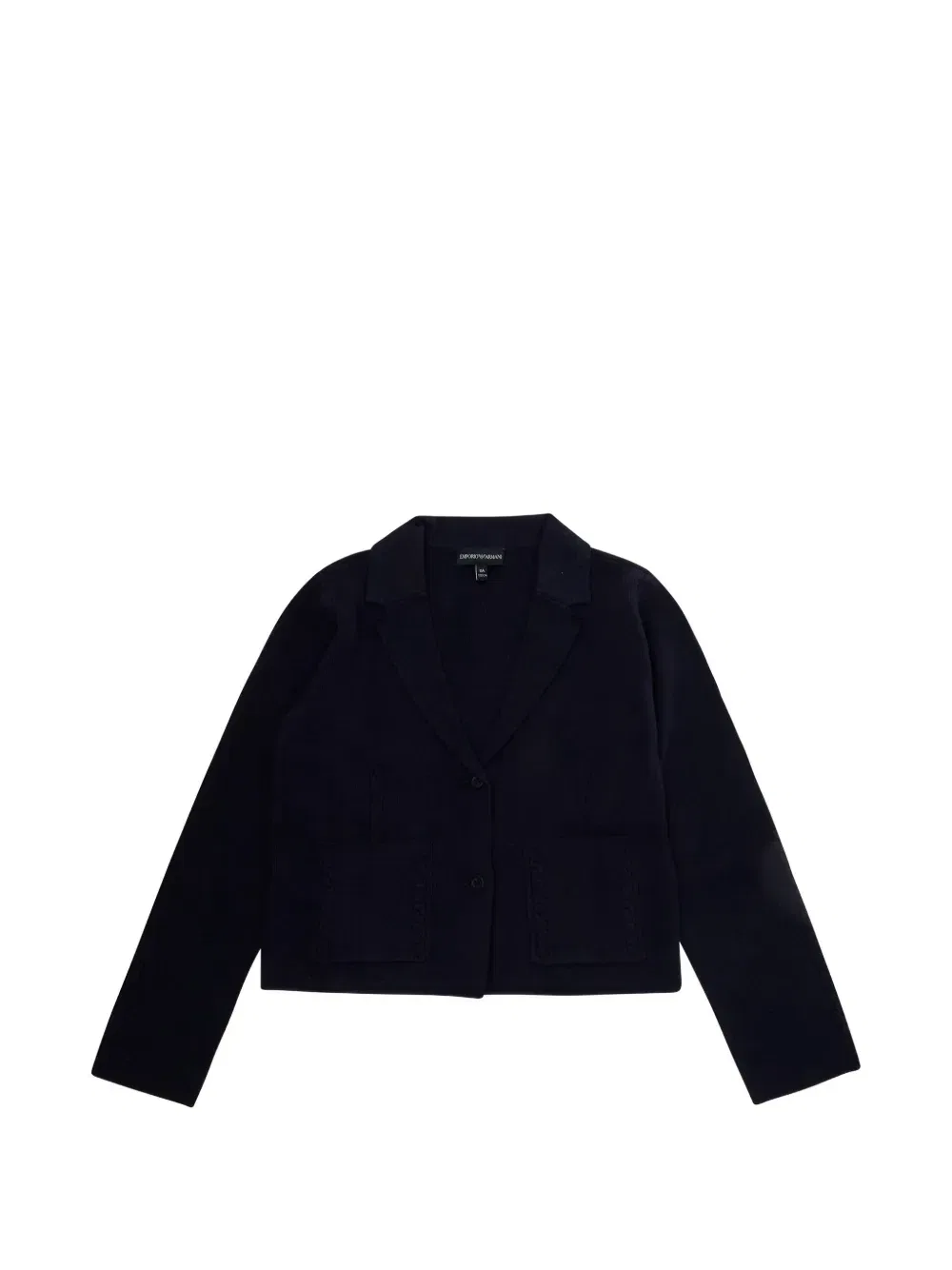 Кардиган из фактурной вязки с заостренным воротником Emporio Armani Kids, синий
