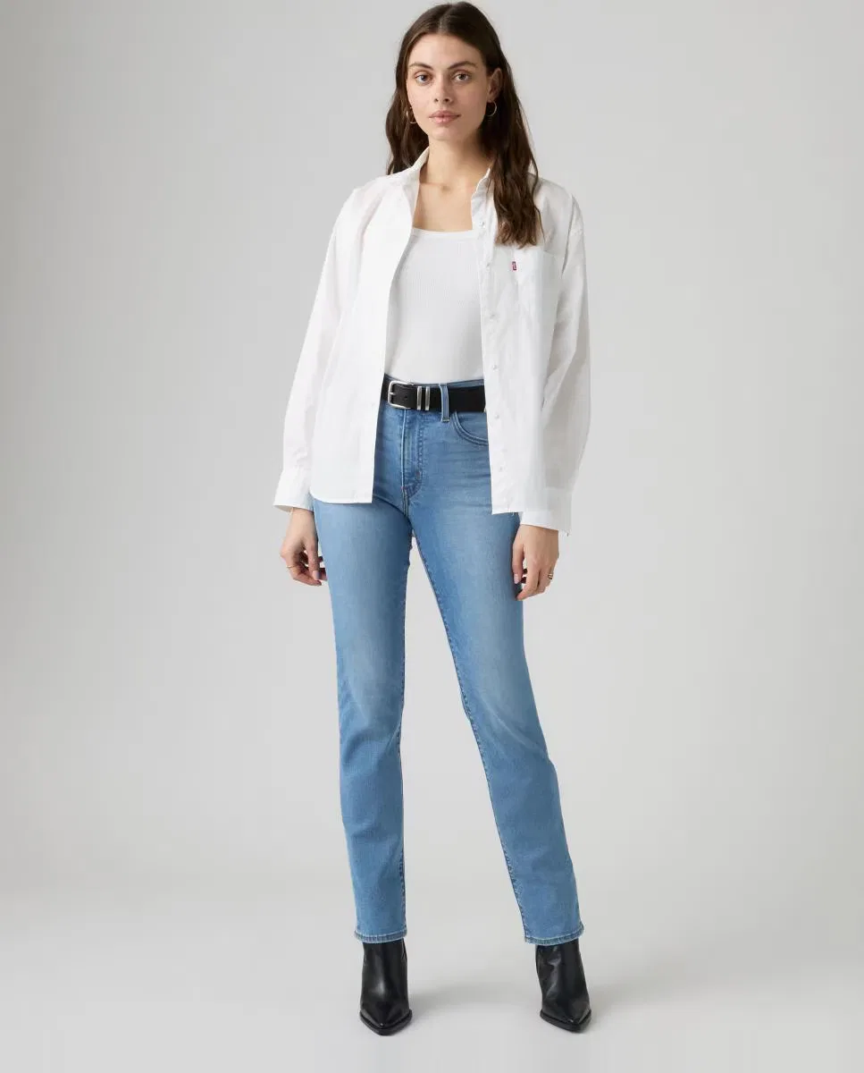 Женское узкие джинсы, Vaquero Pitillo 722 High Rise Slim Tiro Alto, Levi's, синий — фото 4