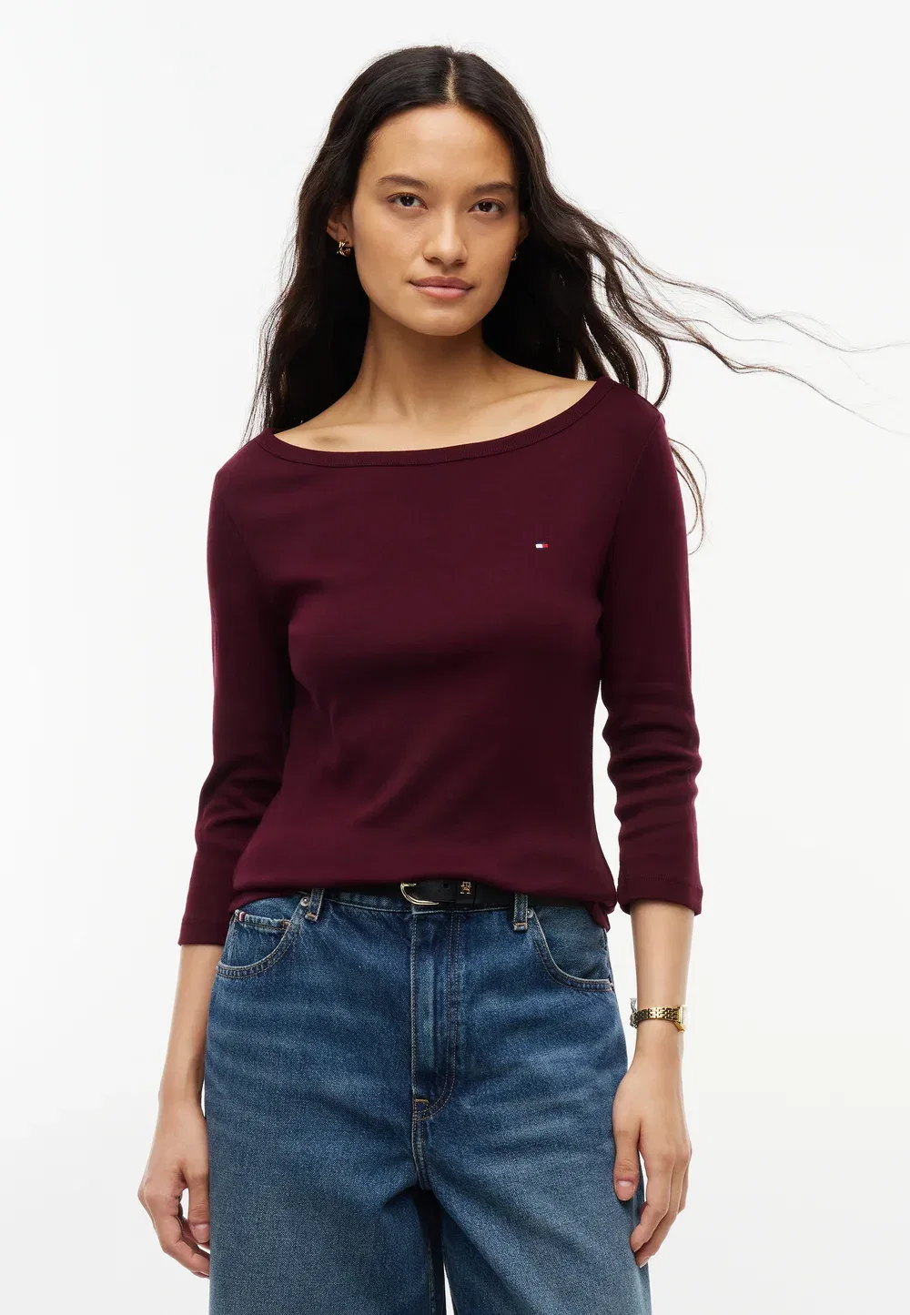 Коди - футболка с длинными рукавами Tommy Hilfiger, Deep Burgundy
