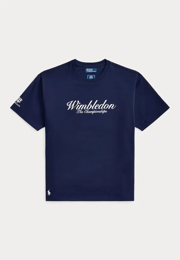 Футболка с принтом, хлопок, Wimbledon big fit graphic t-shirt, Polo Ralph Lauren, Refined темно-синий — фото 4