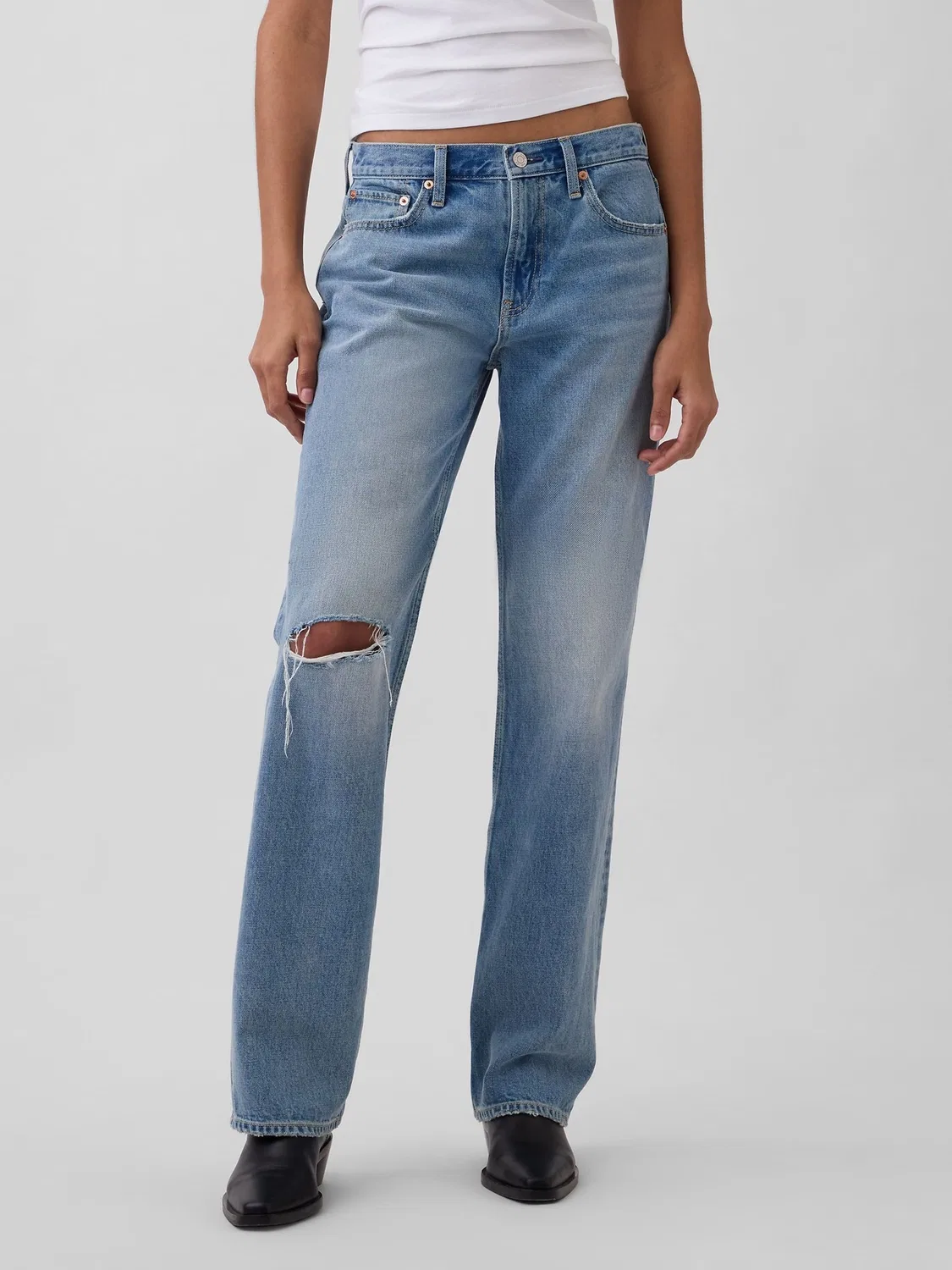 Джинсы прямого кроя Relaxed Straight Gap, Light Indigo