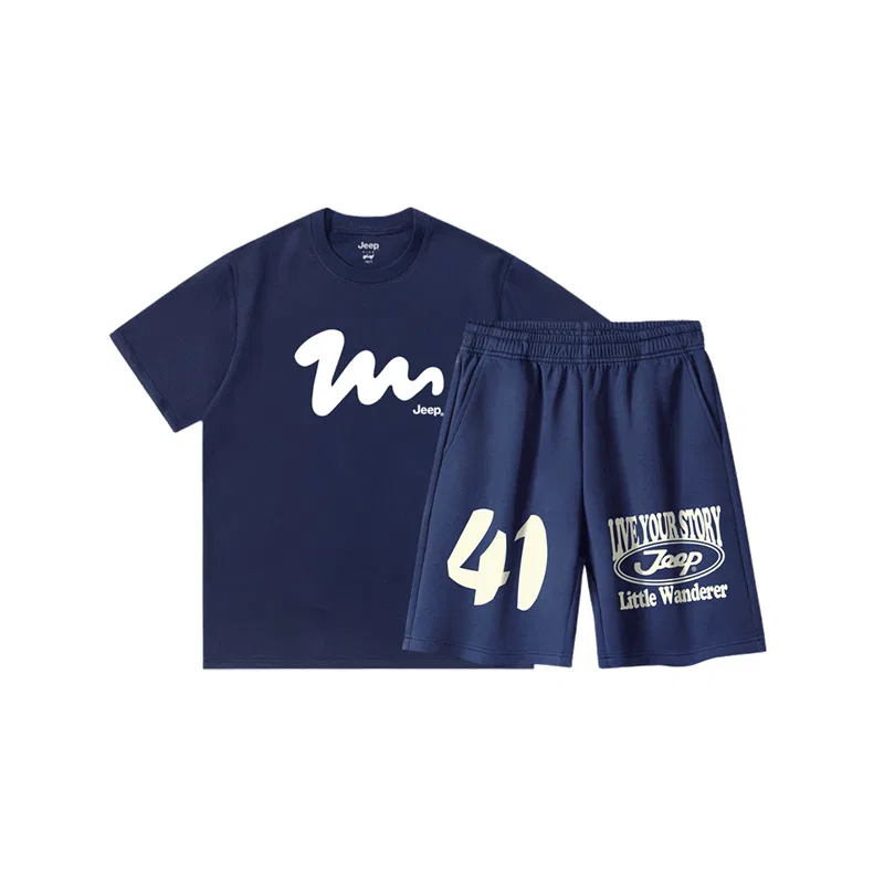 Детский спортивный комплект с круглым вырезом, Jeep, Navy Blue