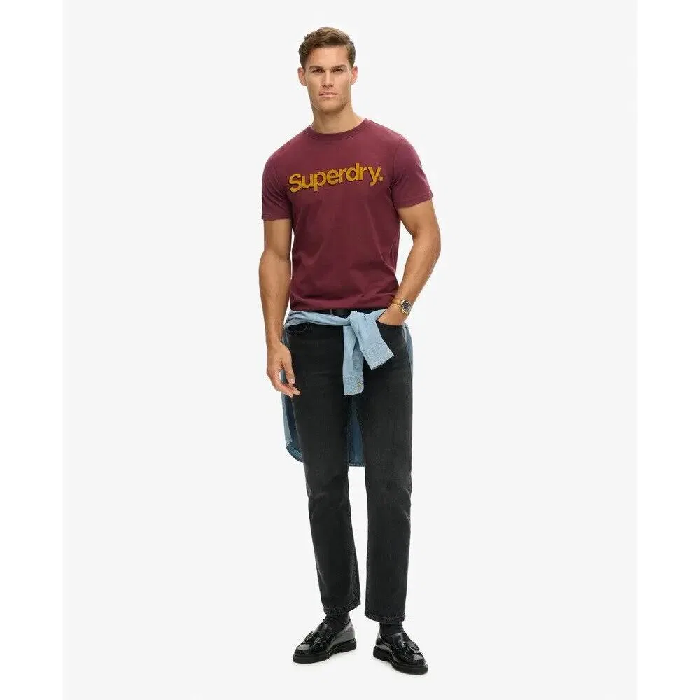 Мужская хлопковая футболка Superdry Core Logo Shadow, Violett — фото 3