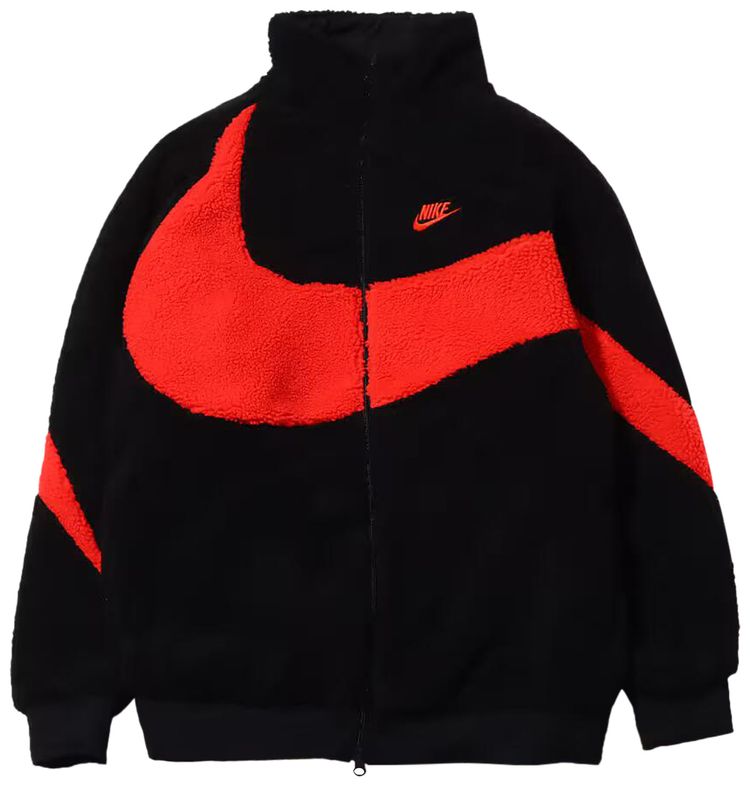 

Куртка Nike Big Swoosh Reversible Boa Jacket (Asia Sizing) 'Black/Chili Red', красный