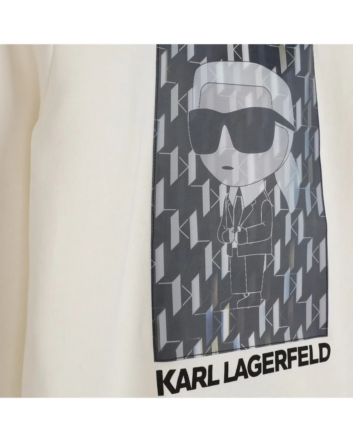 Детская футболка с длинным рукавом с принтом Karl Lagerfeld Kids, Cream — фото 2