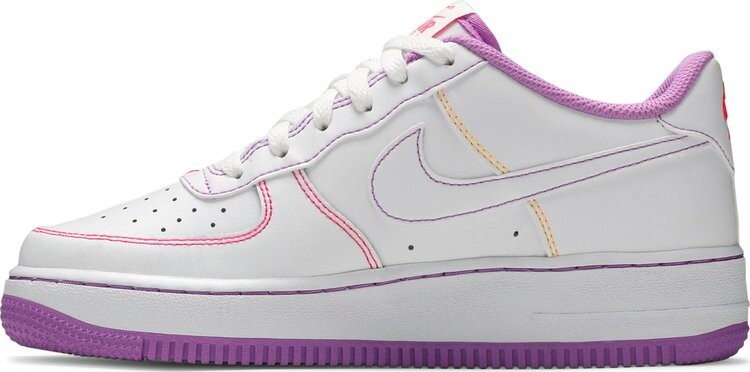 Кроссовки Nike Air Force 1 '07 Low GS 'Contrast Stitch - Fuchsia Glow', белый — фото 4