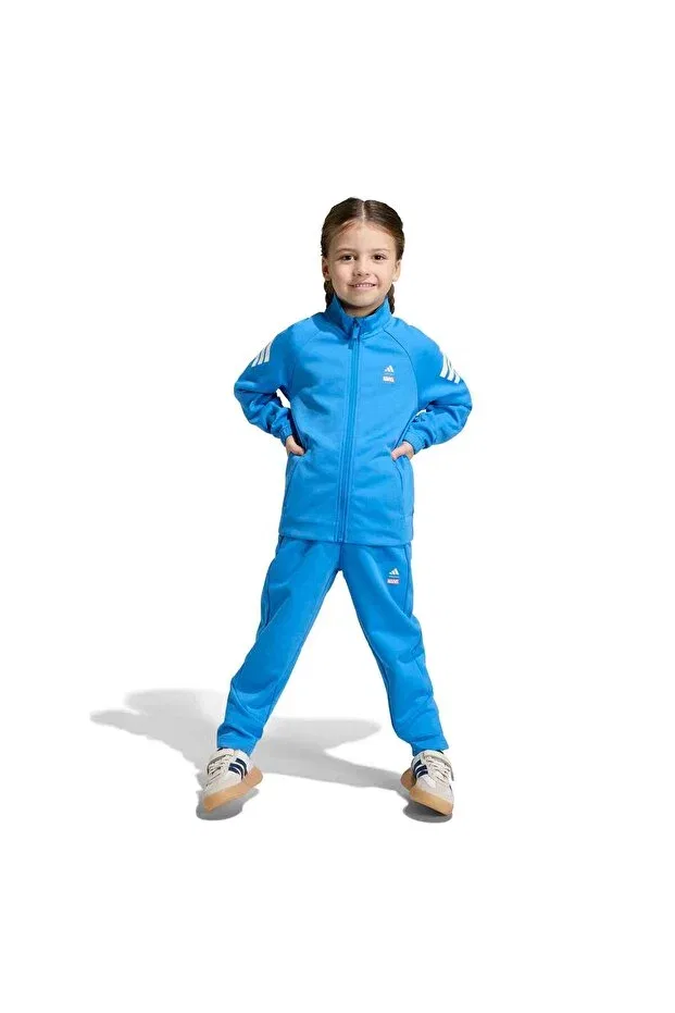 Детский спортивный комплект для девочек с принтом Adidas, Blue