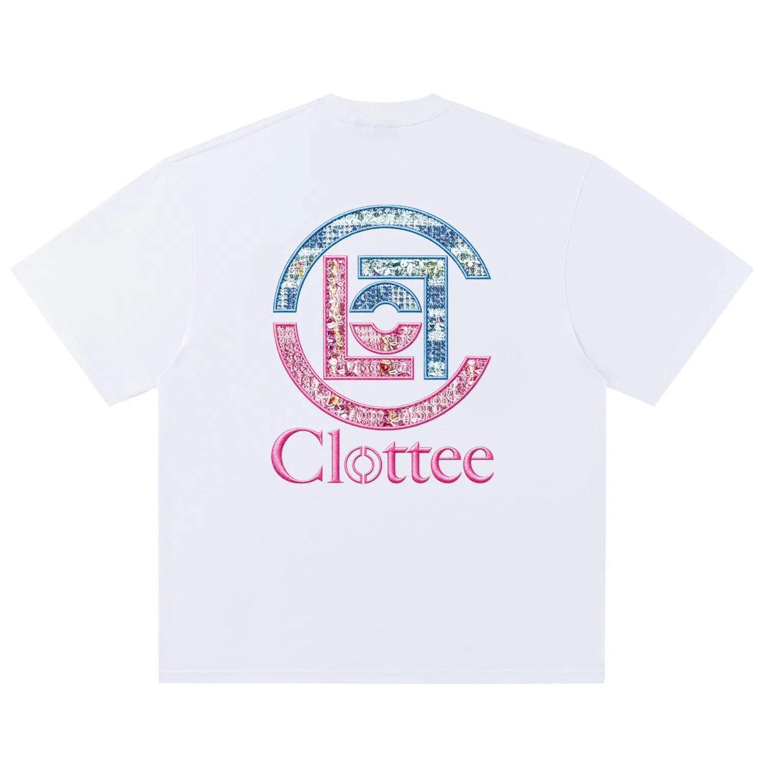 Детская футболка с круглым вырезом, свободного кроя, Jade White 320g Heavyweight Appliqué, CLOT, Jade White